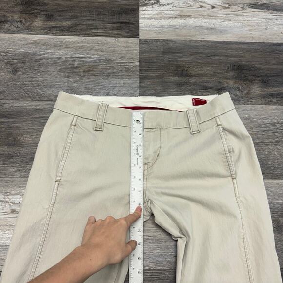 Vintage Y2K Levis Cream Womens JR 7 Low Rise Stretch Flared Bell Bottom Jeans - Picture 8 of 11